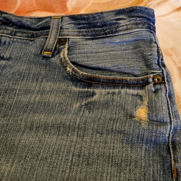 Polo Jeans Co Blue Denim Distressed Mini Skirt with Frayed Hem S 14 Never Worn - Picture 7 of 9